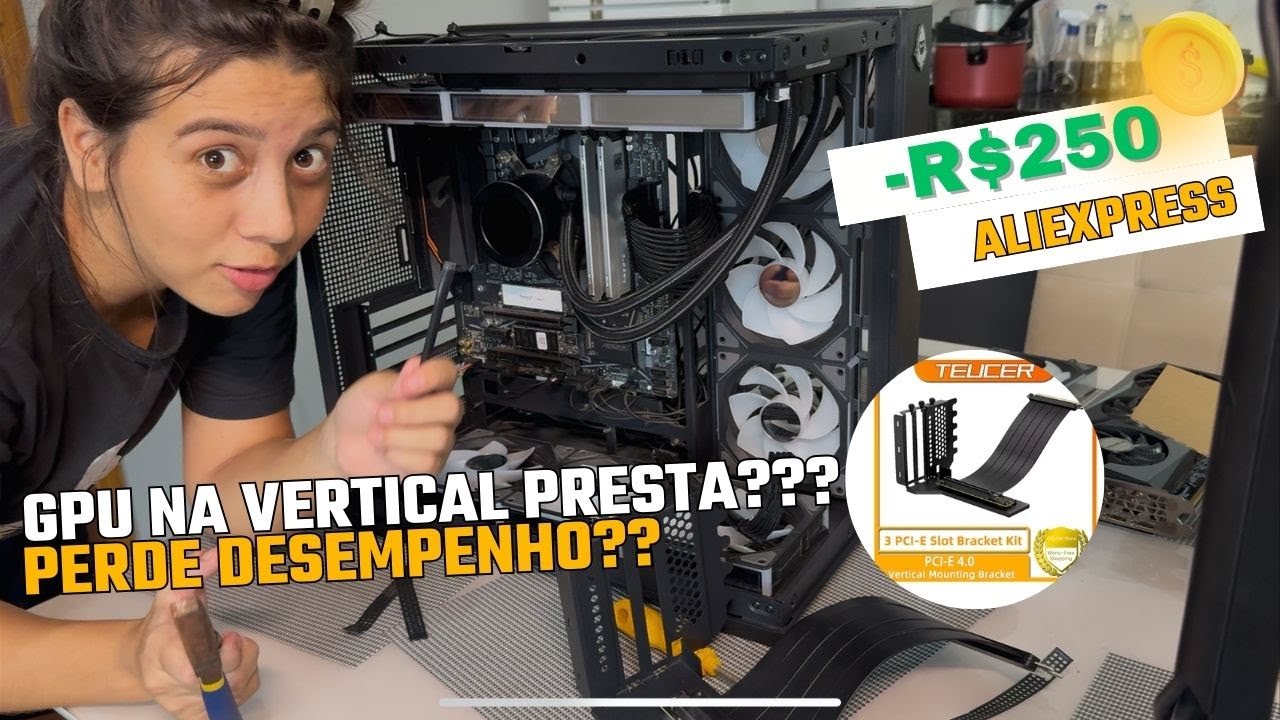 🔥 COLOQUEI MINHA GPU NA VERTICAL e tive que fazer 2 GAMBIARRAS no meu PC! 😱💻