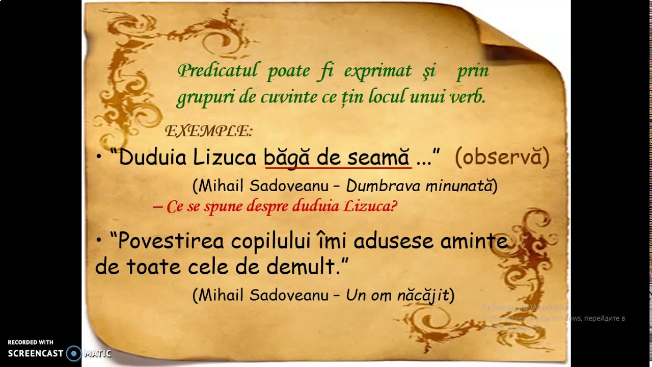 Limba și literatura română clasa a  IV a Predicatul verbal și nominal