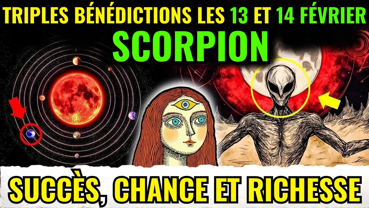 SCORPION ♏ – TROIS GRANDES BÉNÉDICTIONS LES 13 ET 14 FÉVRIER ! 💎 SUCCÈS, CHANCE ET PROSPÉRITÉ ! ✨