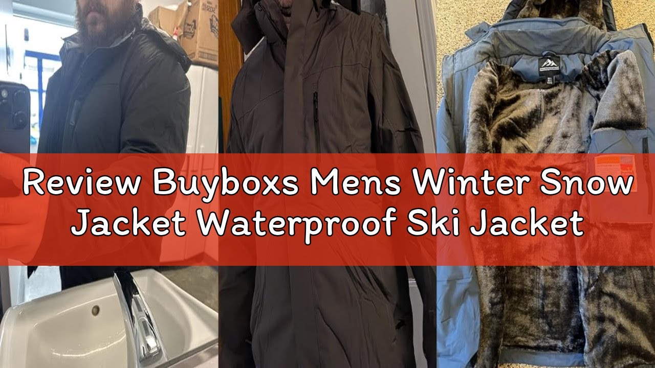 Review Buyboxs Mens Winter Snow Jacket Waterproof Ski Jackets Snowboard Rain Warm Coat Insulated Hoo