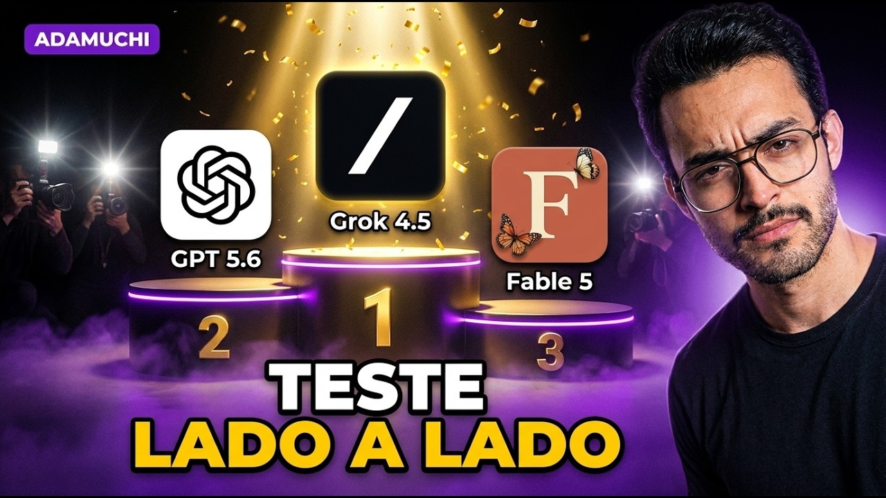 Dei o MESMO PROMPT pro Grok 4.5, GPT 5.6 e Fable 5 (COMPARA&Ccedil;&Atilde;O LADO A LADO REAL)