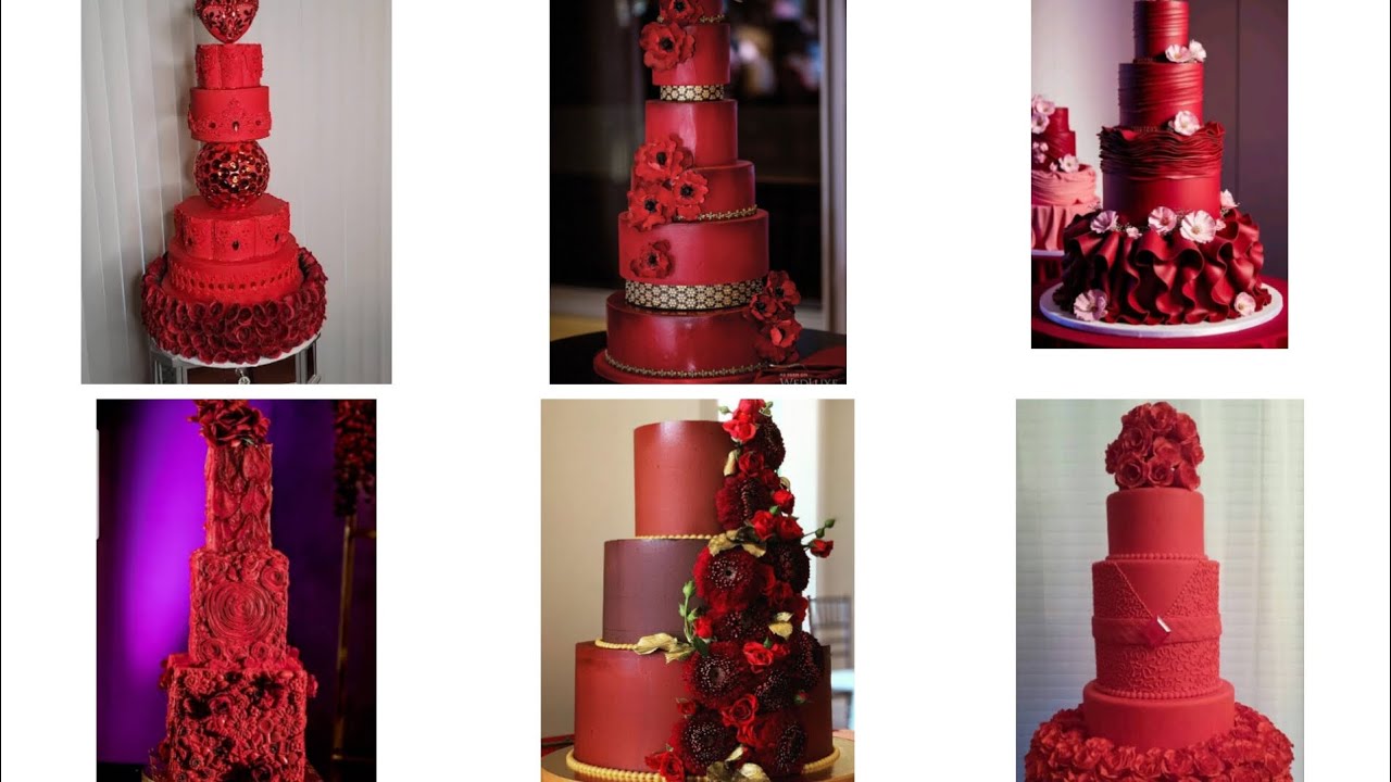 Beautiful Red wedding cakes Designs 