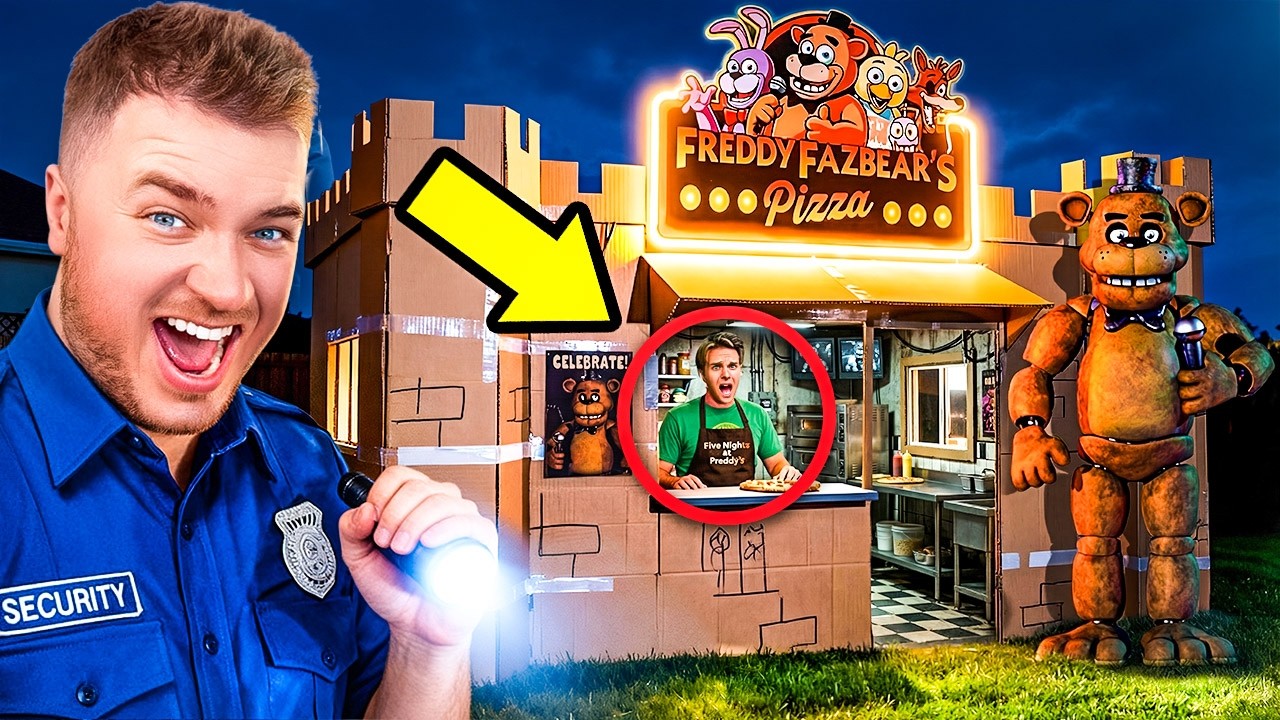 Мы ПОСТРОИЛИ пиццерию FNAF Box Fort… И тут ФРЕДДИ НАПАЛ!