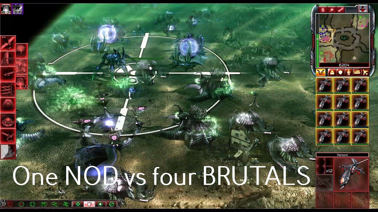 C&C3: Kane's Wrath - 1 Marked of Kane VS 4 Brutal Reaper 17 AI