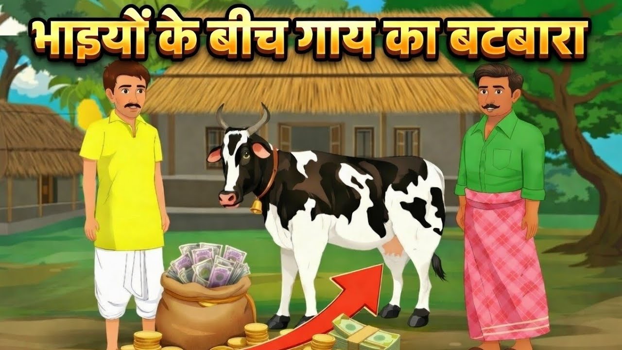 दो भाईयों के बीच गाय का बटबारा HINDI ll KAHANI CARTOON ll VIDEO ll STORY ll ANIMAlS ll VIDEO MORAL 