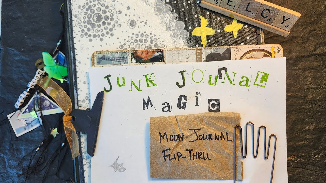 Moon Journal #FlipthruFriday @GwenTheTrashWitch  #LunarIlluminations #numerology #junkjournal #art