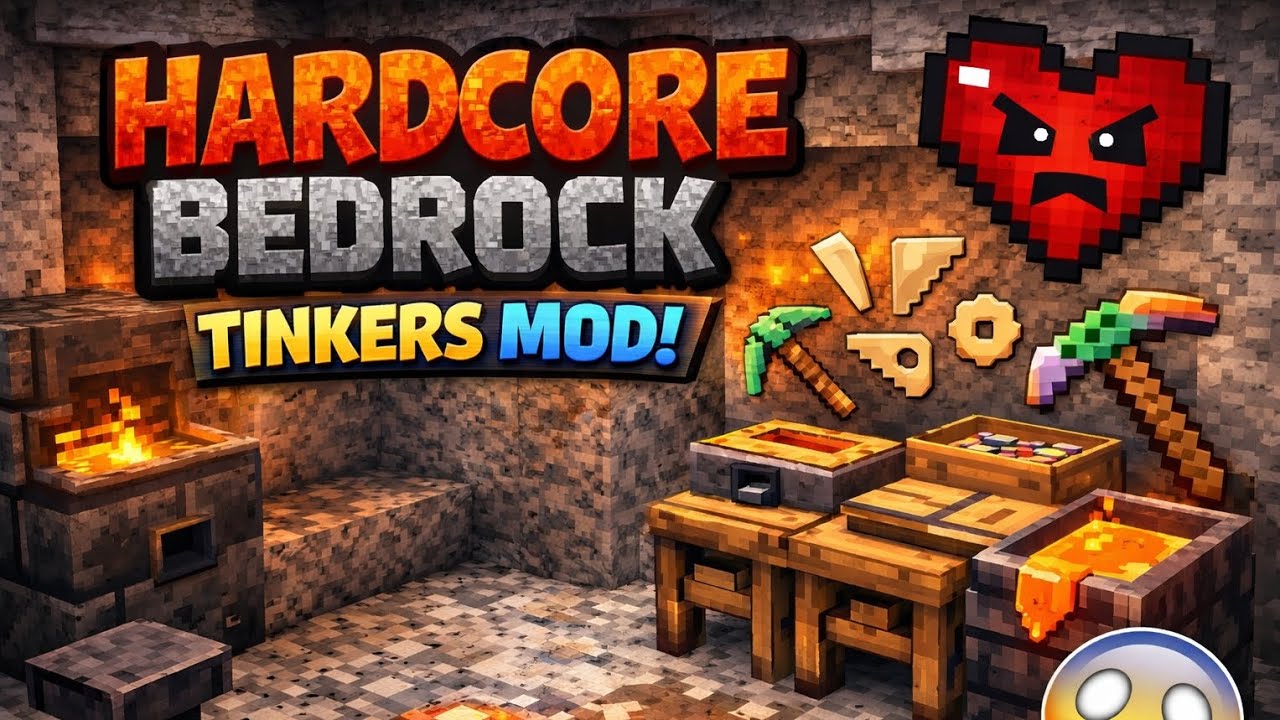 Смогу ли я выжить в режиме Hardcore Bedrock с модом Tinkers Mod (эпизод 1 Minecraft)?