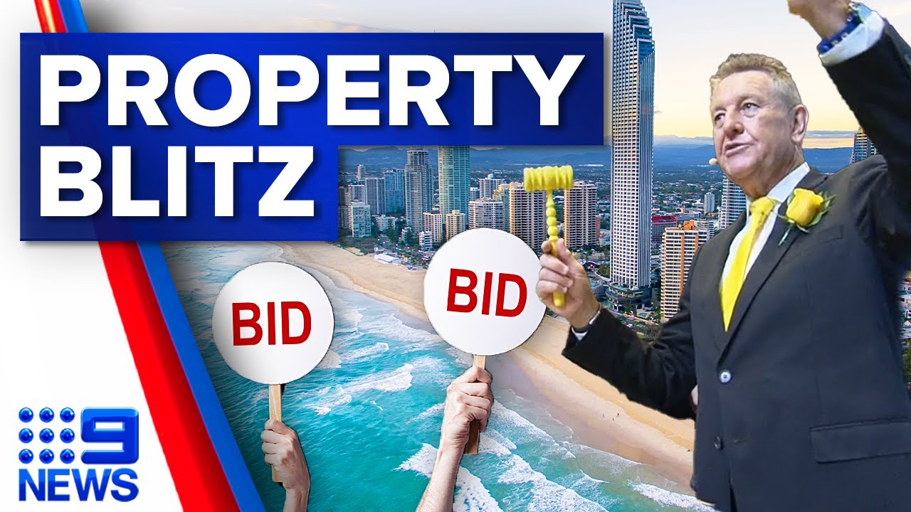 Record-breaking property auction on Gold Coast | 9 News Australia