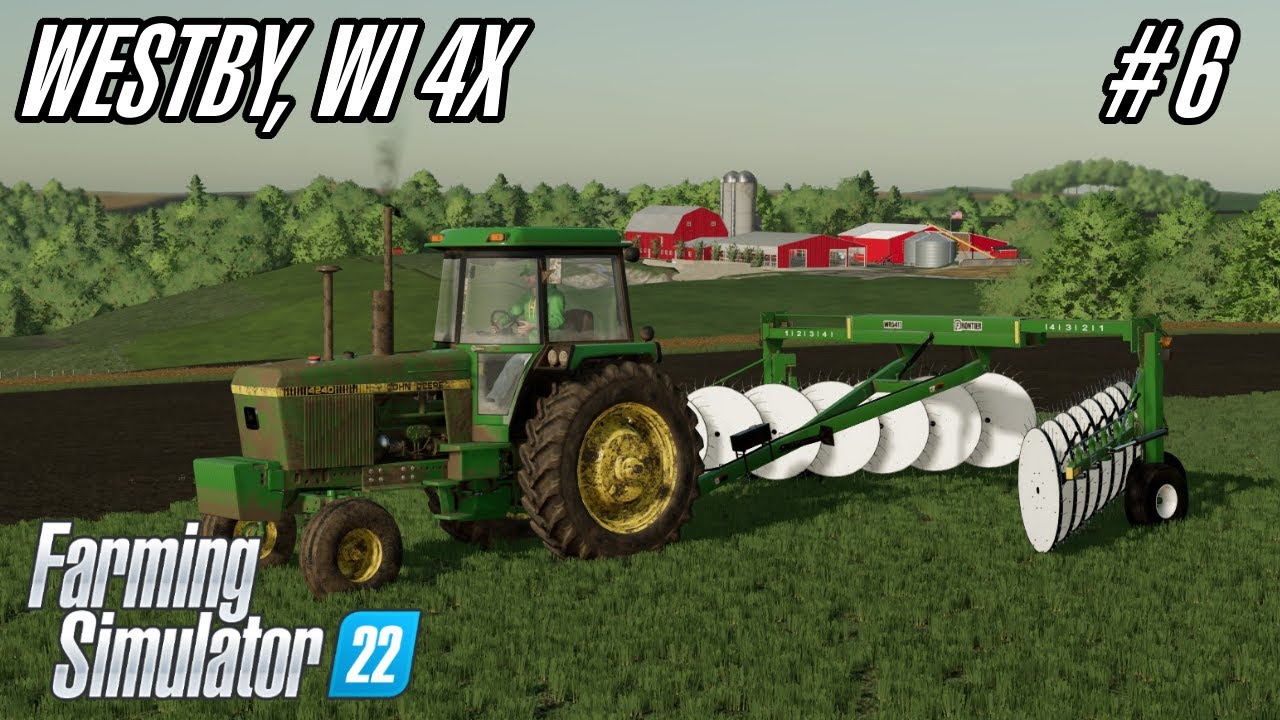 Trying out our new wheel rake on Westby WI 4X - EP6 - Farming Simulator 22