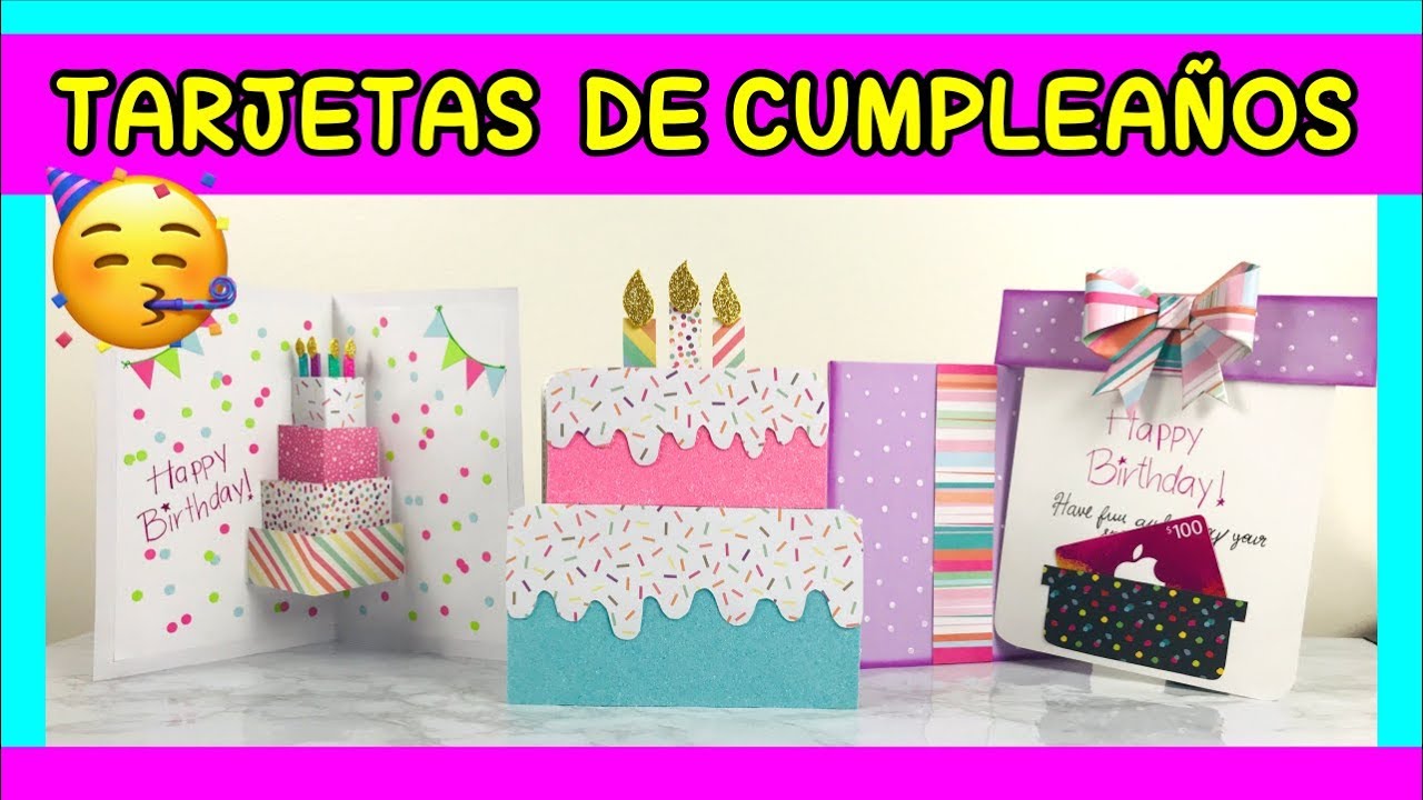TARJETAS DE CUMPLEAÑOS FÁCILES PASO A PASO | CREATIVA OFFICIAL 🎨❤️🎉