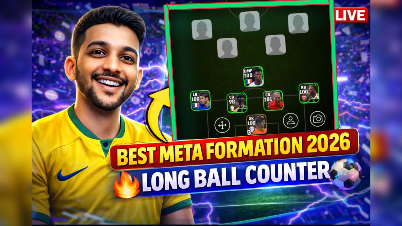 Tutorial : Best META Formation 2026 Long Ball Counter | e-Football |#efootball24  #efootball2026 