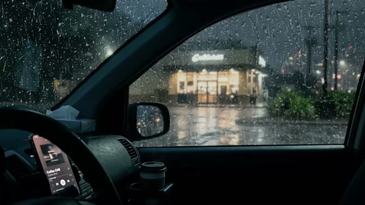 Cozy Shelter in a Car with Intense Rain – Relaxing Sounds for Deep Sleep