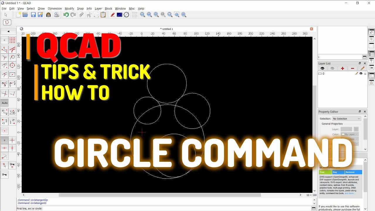 Qcad How To Use Circle Command