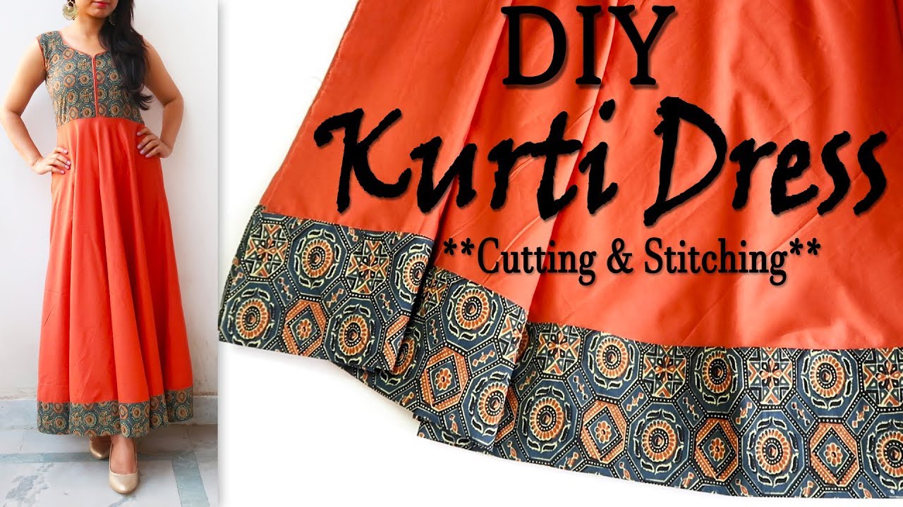 DIY : Kurti Dress (Cutting & Stitching ) | Trendy Maxi Dress for Summerss