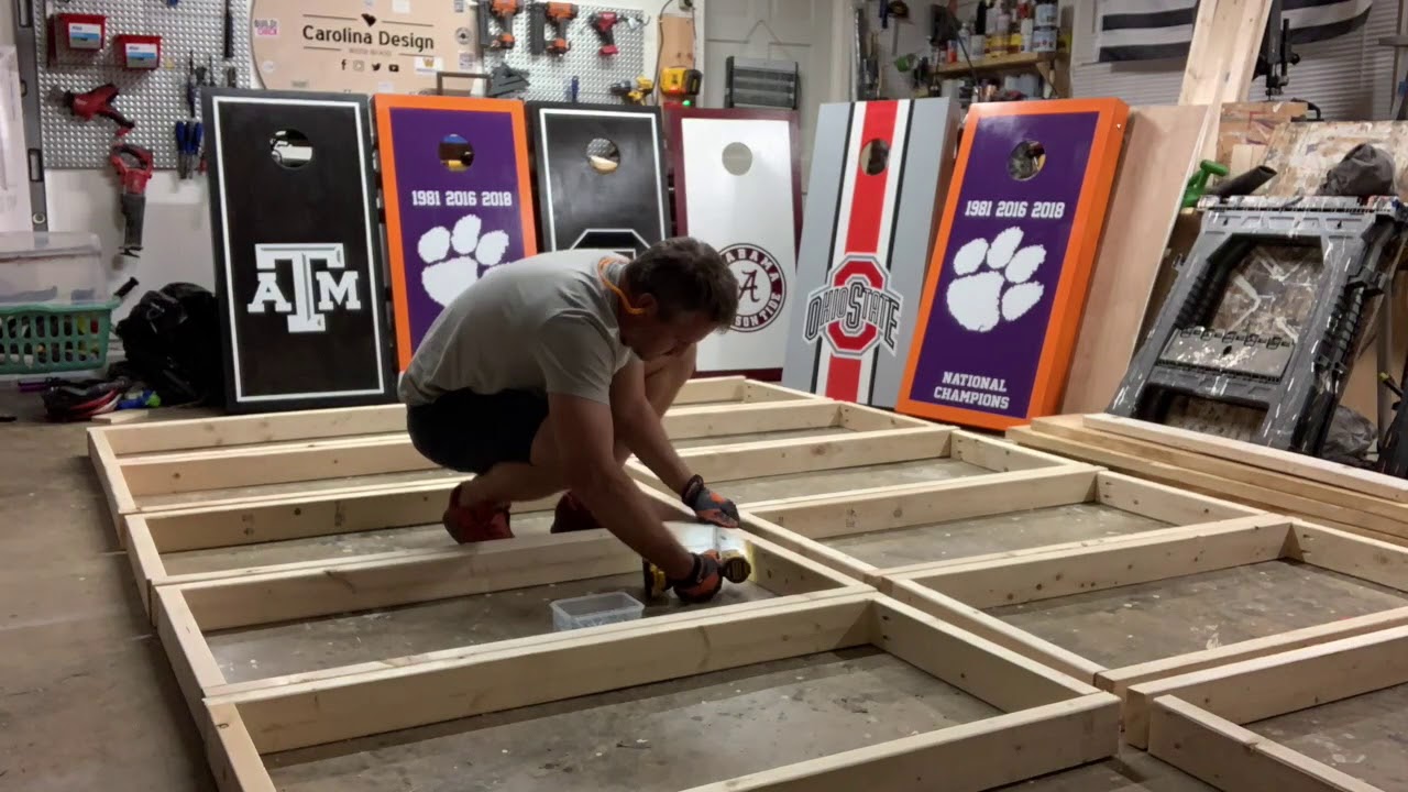 Making cornhole boards in fast forward