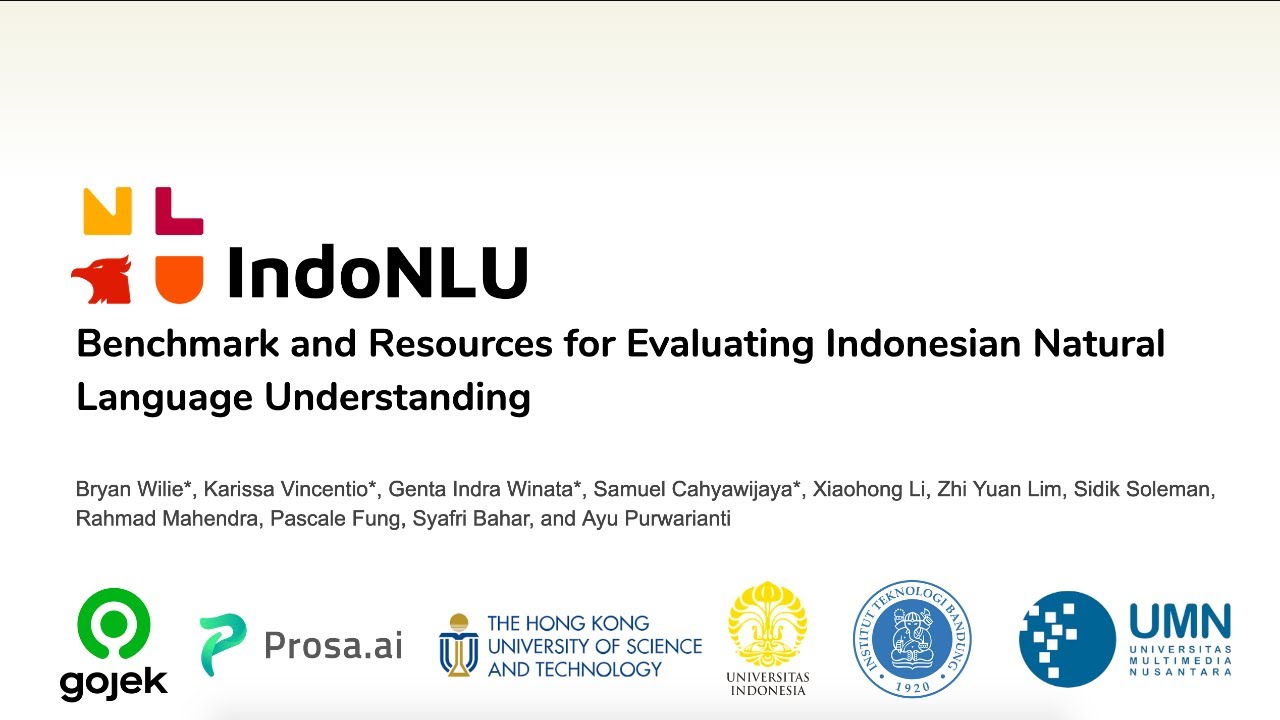 INACL Bedah Paper #10: IndoNLU Benchmark and IndoBERT resources
