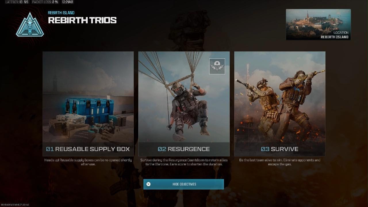 Warzone Rebirth Island Trio Nuke Contract