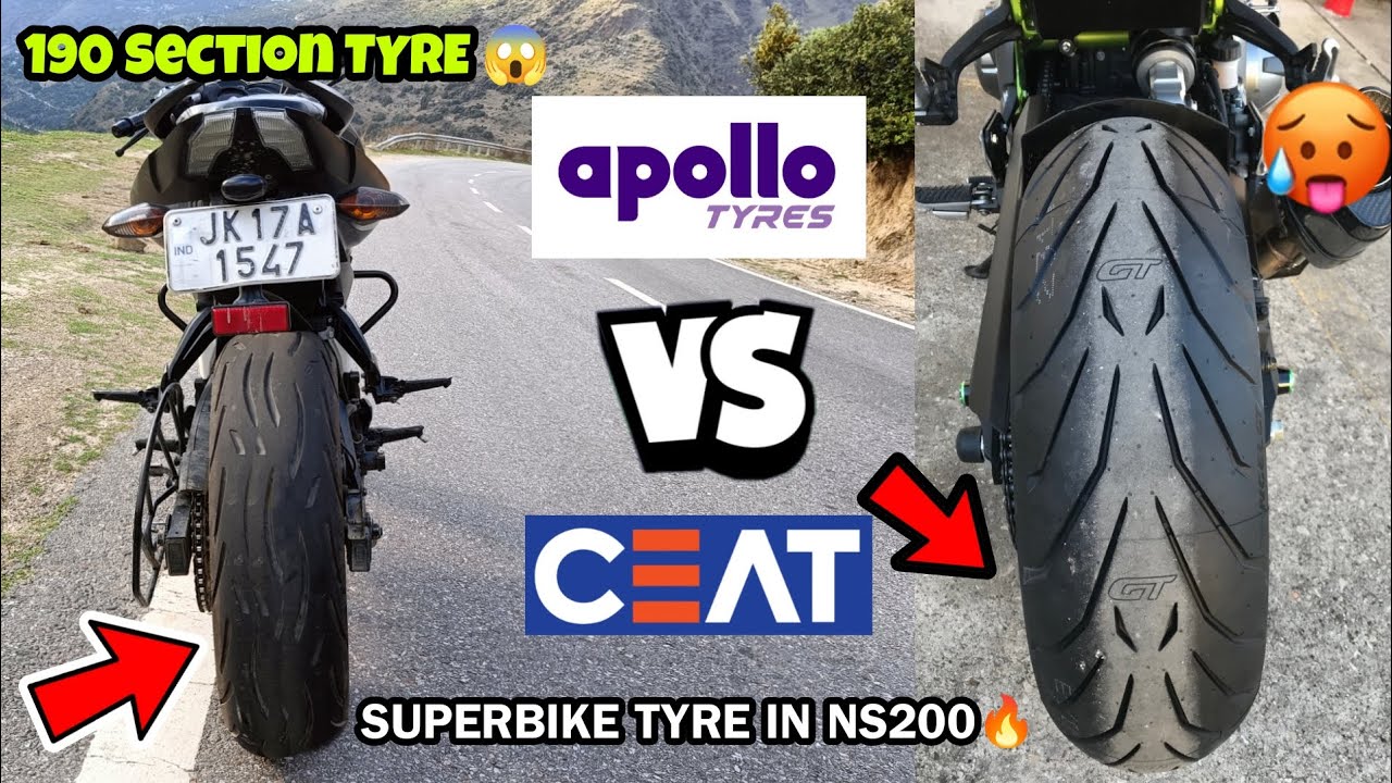 APOLLO ALPHA H1 VS CEAT ZOOM RAD X1 TYRES COMPARISON ♥️|| SUPERBIKE TYRE IN NS200 🔥 || 190 SECTION 😱