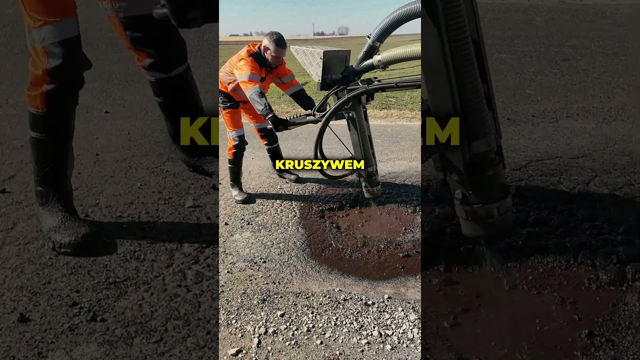 Naprawianie ubytk&oacute;w w drodze po zimie. Remonter Gminy Kleczew w akcji.