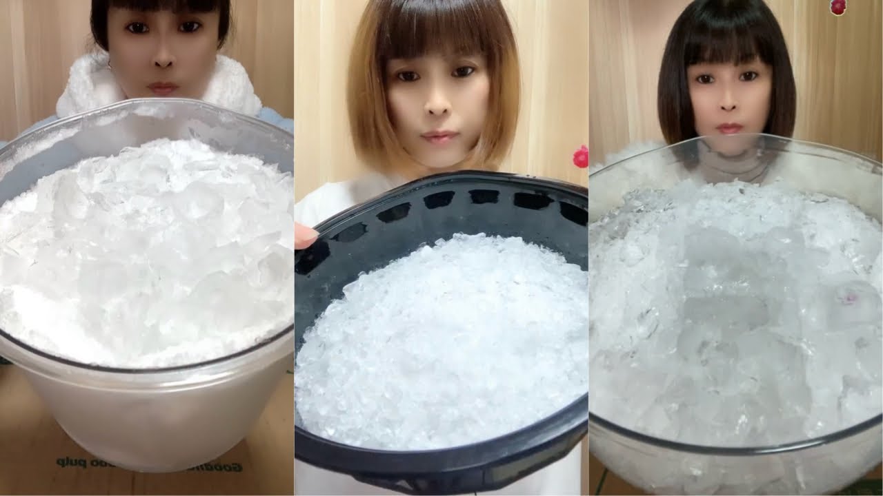 White Ice Eating ASMR | Crushed Ice | Ice Eating