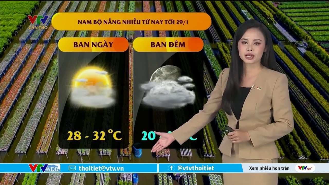 Dự báo thời tiết Tây Nam Bộ hôm nay 23/01/2026 | VTVWDB