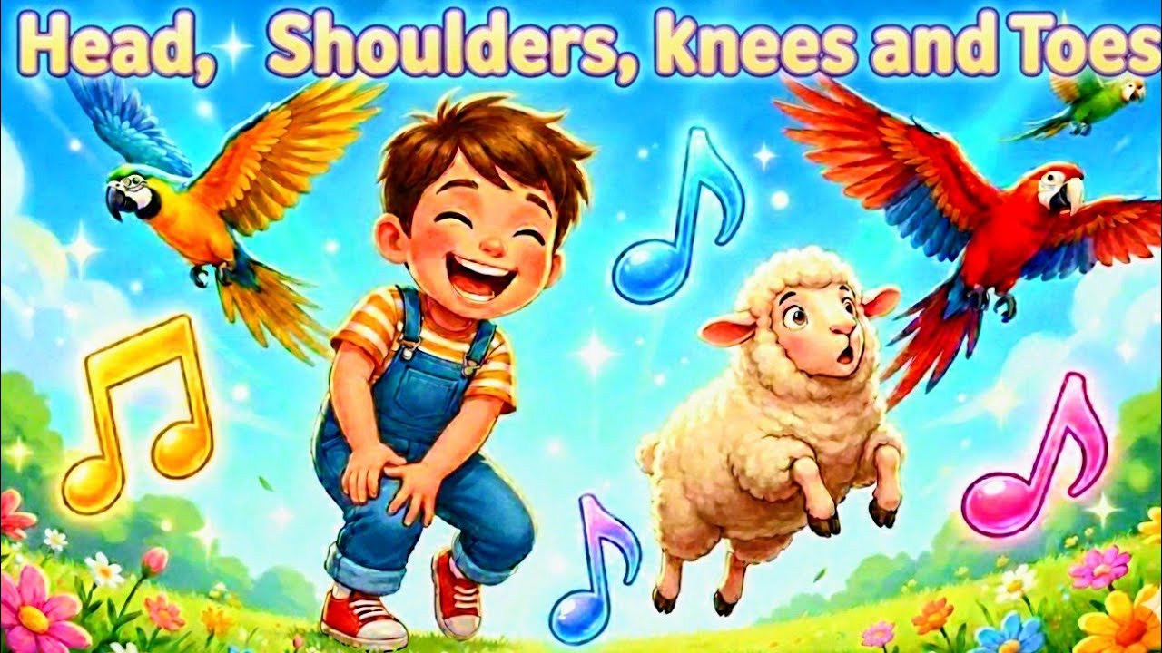 Head, Shoulders, Knees, and Toes|Learn Body Parts| Action Song for Kids |Nursery rhyme in English|AI