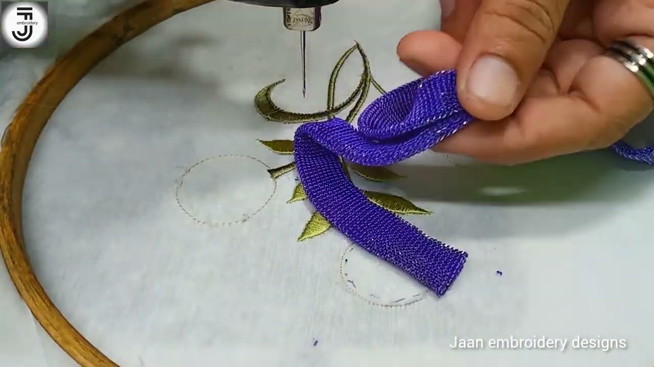 New ribbon embroidery flower / machine embroidery /3d embroidery designs