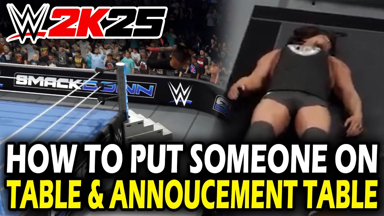Как посадить кого-нибудь на стол или стол объявлений в WWE 2k25