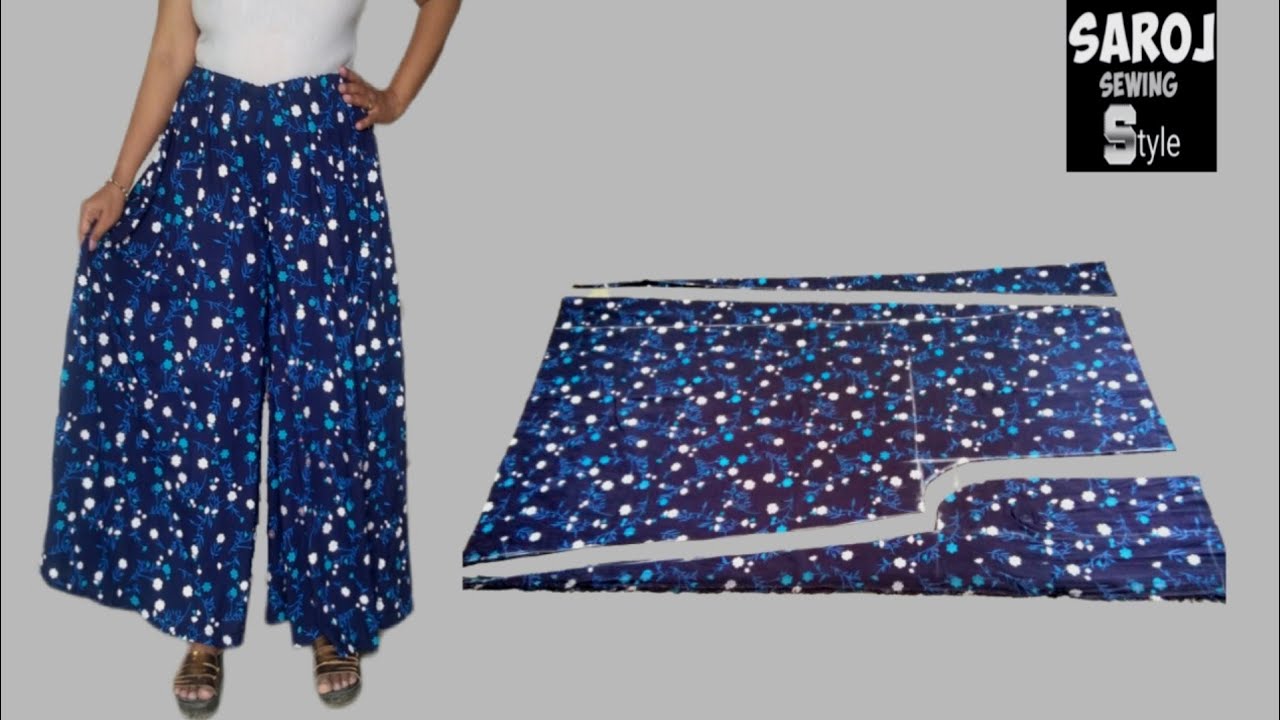 palazzo Cutting and Stitching/letest trouser design2021/rushed Palazzo