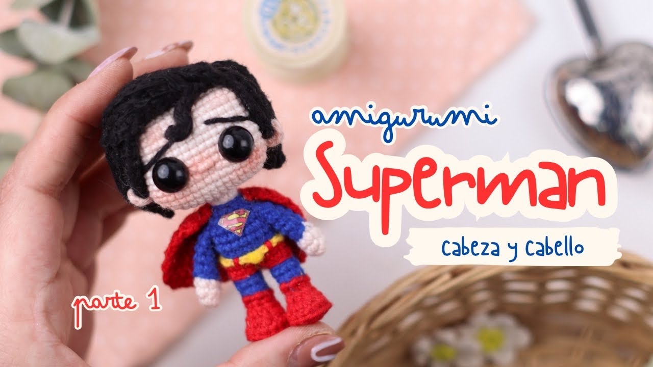 Superman Amigurumi a Crochet | Parte 1: Cabeza y Cabello (mini funko)