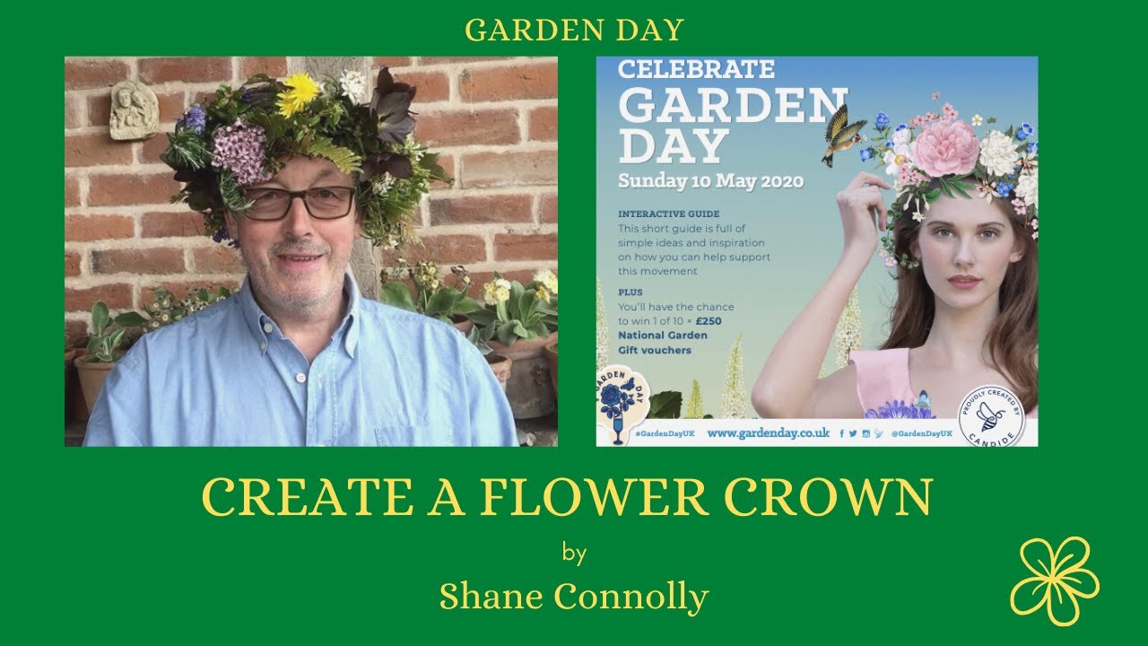 Shane Connolly tutorial:  Create a biodegradable flower crown to celebrate Garden Day UK.