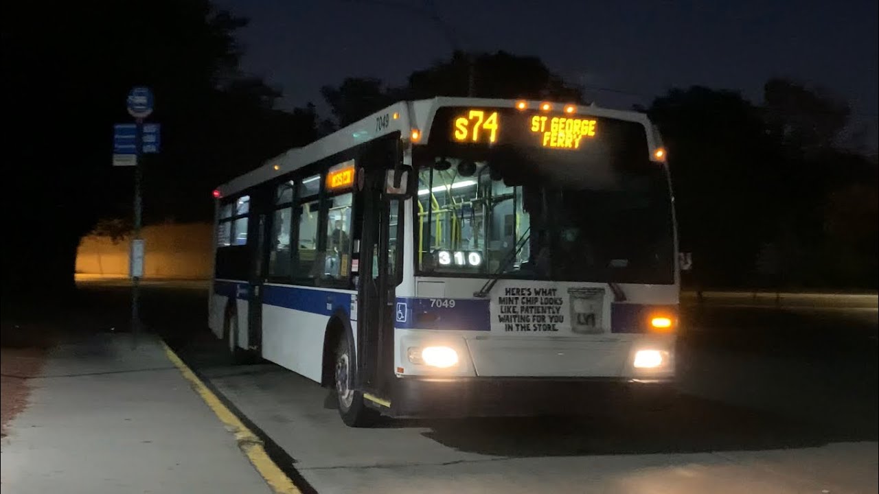 St George Ferry Bound 2011 Orion VII 3G 7049 S74 Local Bus Leaving At Eltingville Transit Center