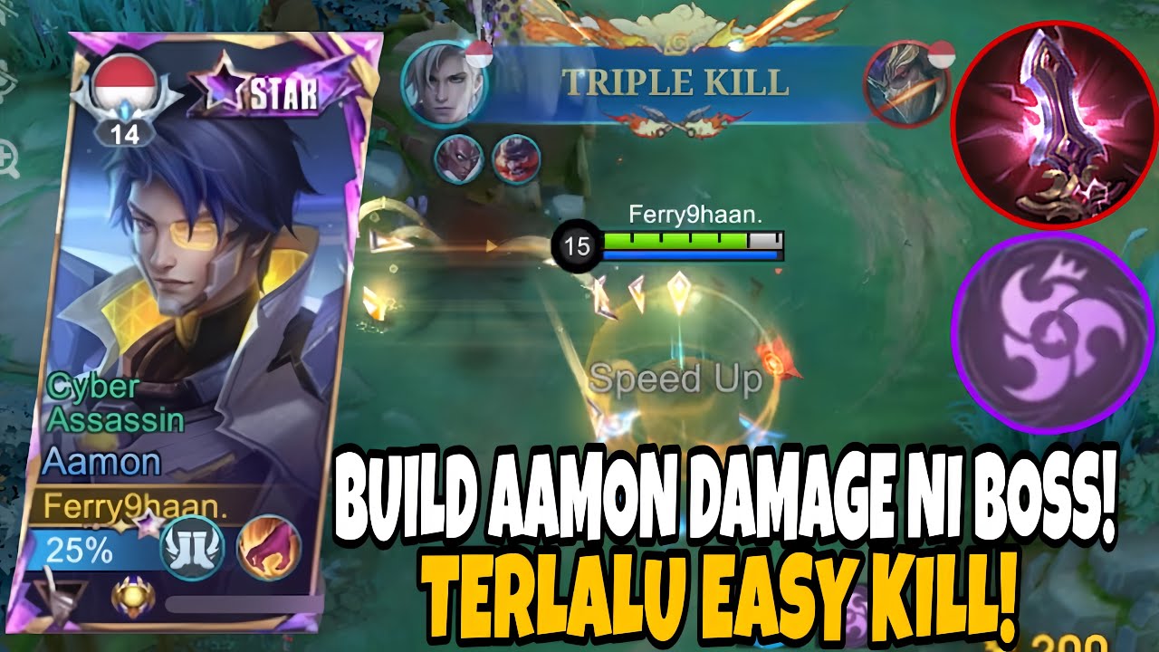 AAMON BUILD TERSAKIT YA PAKAI MASTER ASSASSIN! MUSUH TEBAL ATAU TIPIS PASTI MATI! MOBILE LEGENDS 