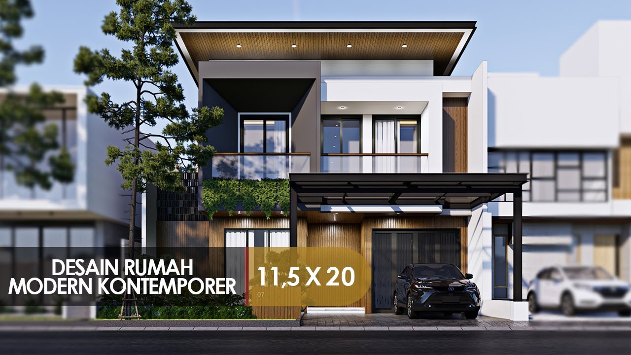 DESAIN RUMAH MODERN KONTEMPORER UKURAN 11 X 20 | 4 kamar tidur