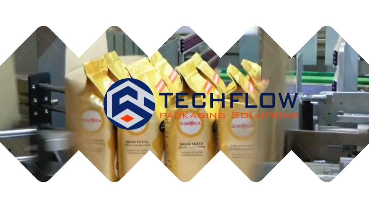 Side-Load Wrap Around Case Packer for Standing Bags #Pouchpackaging #Wraparoundcasepacker 