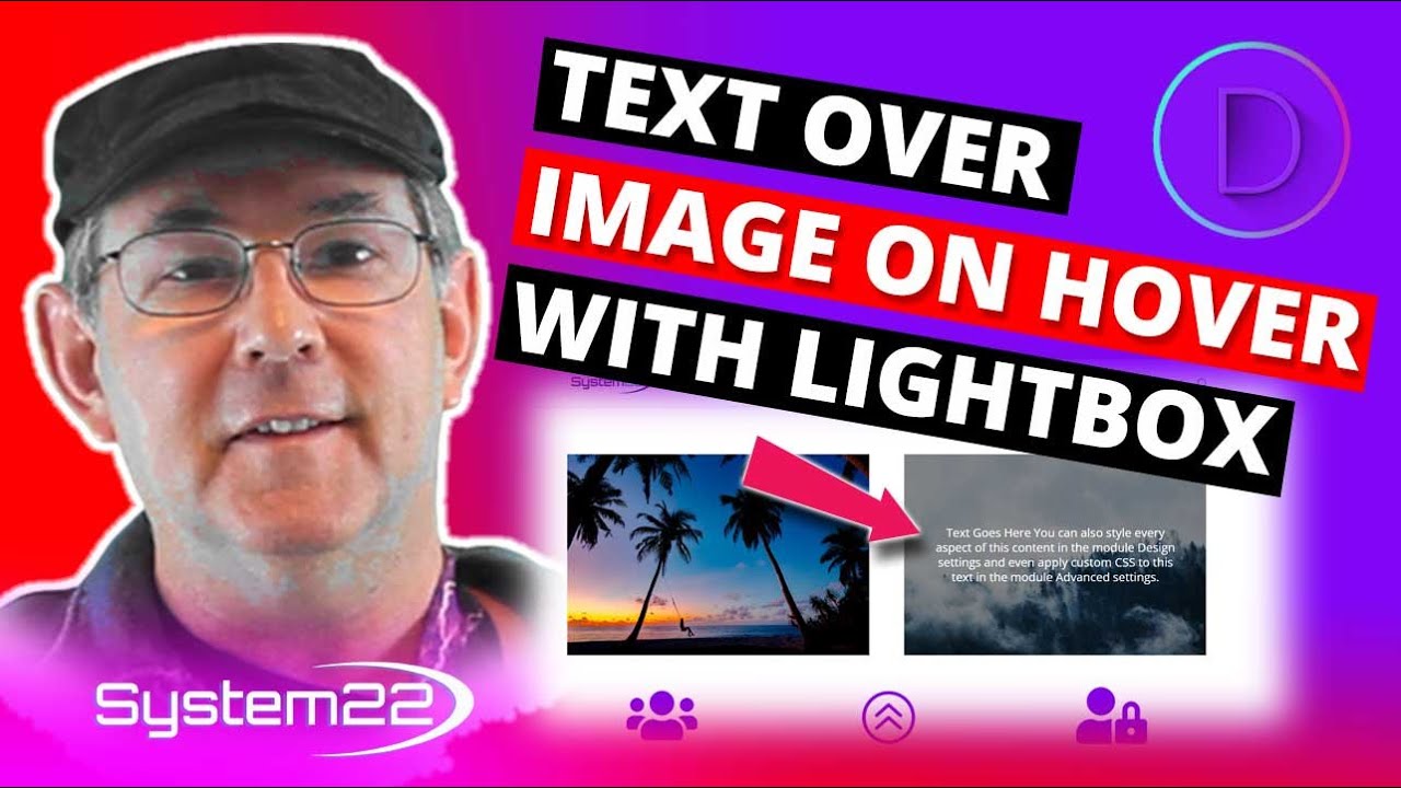 Divi Theme Text Over Image On Hover With Lightbox 👈👍👍👈