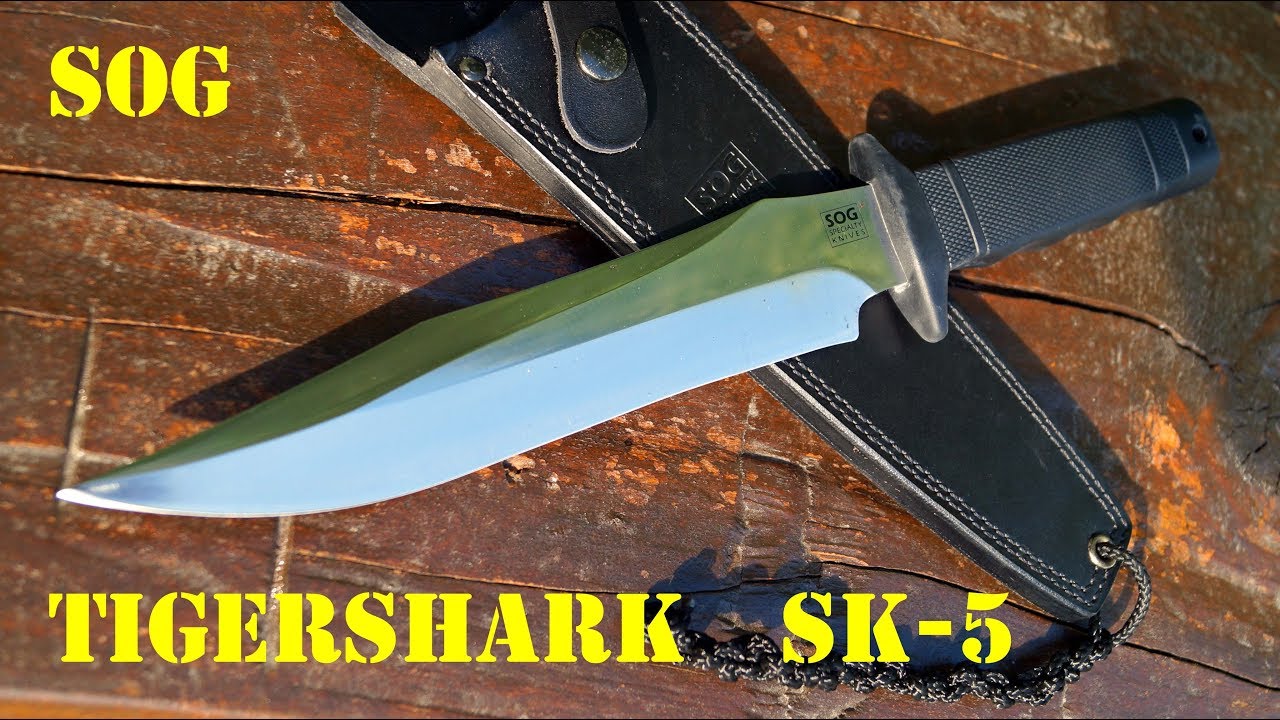 SOG Tigershark SK-5 Bowie Fighter Chopper Camp Knife 80's vintage Seki Japan Kraton