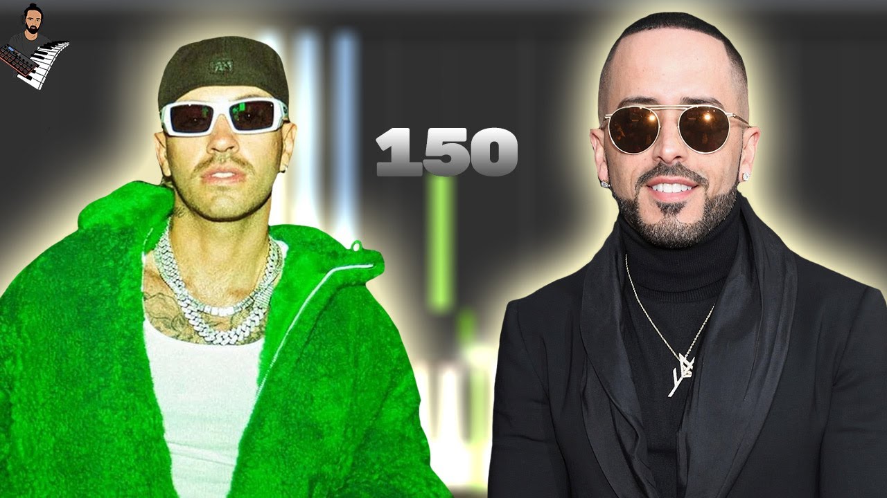 Yandel, Feid - Yandel 150 | Instrumental Piano Tutorial / Partitura / Karaoke / MIDI