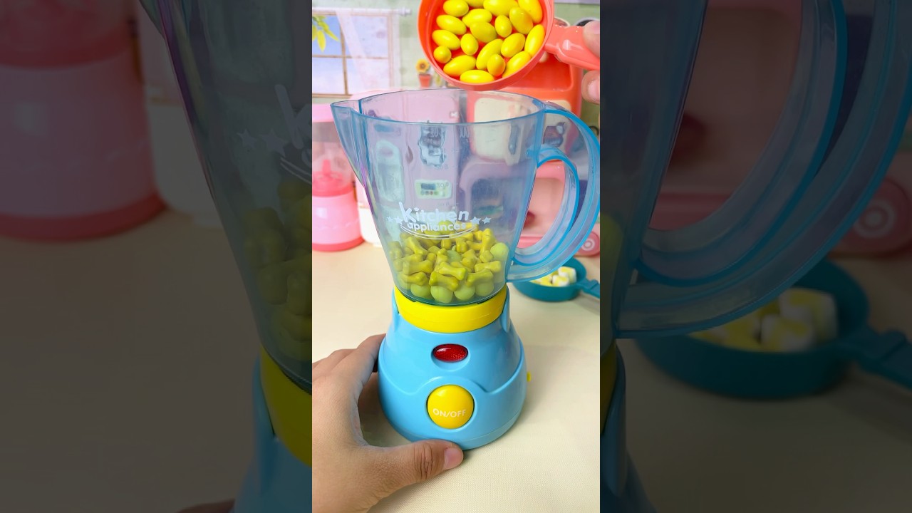 Satisfying miniature kitchen, blender mix only yellow candy| ASMR video #blender #shorts