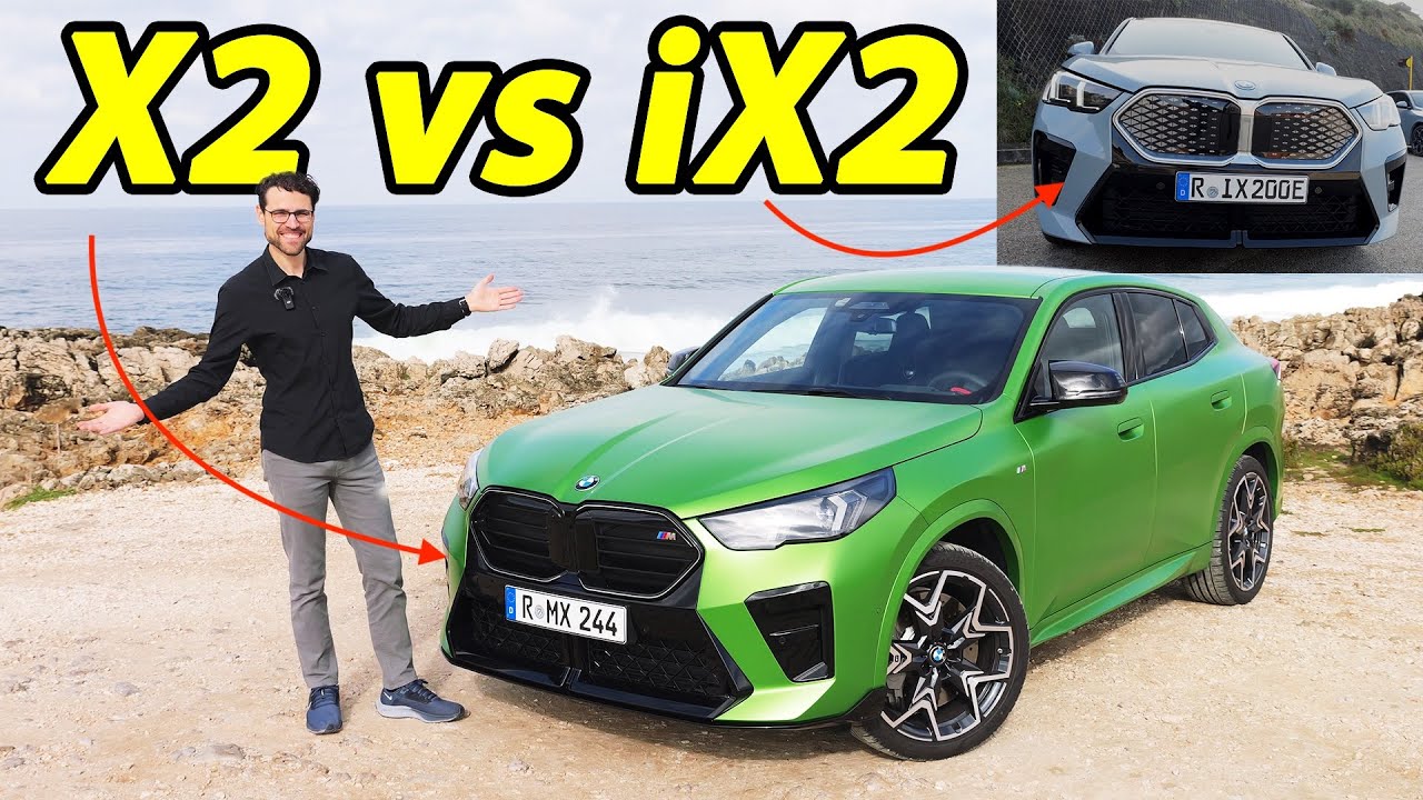 2024 BMW X2 M35i driving REVIEW (ICE) vs iX2 (EV) comparison