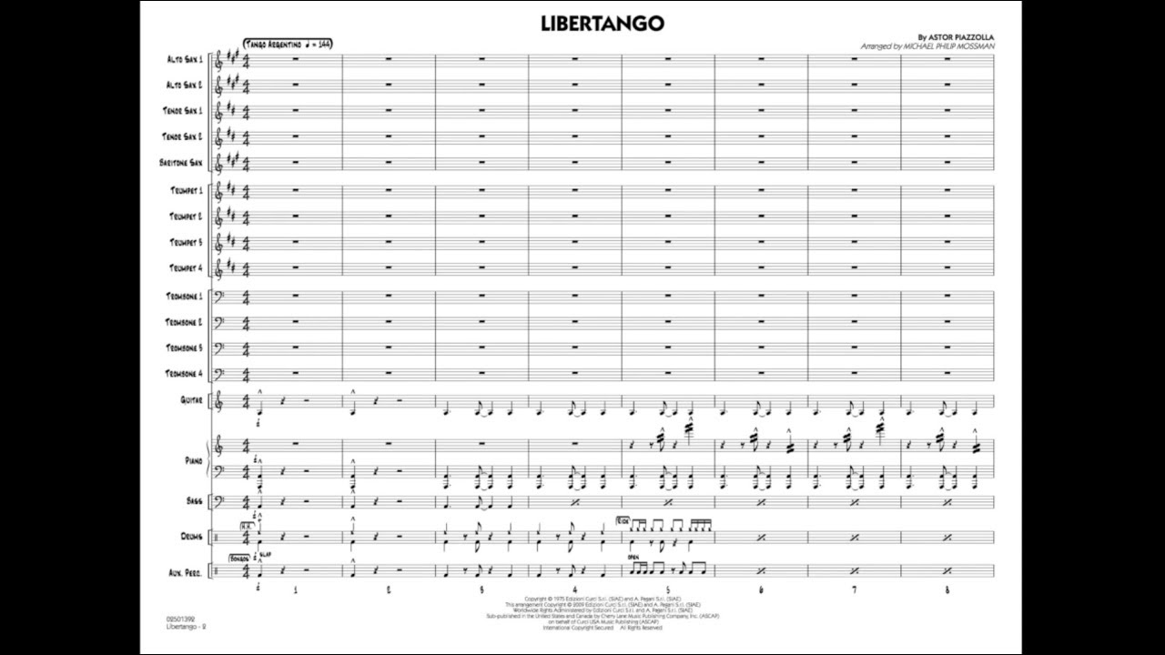 Libertango by Astor Piazzolla/arr. Michael Philip Mossman