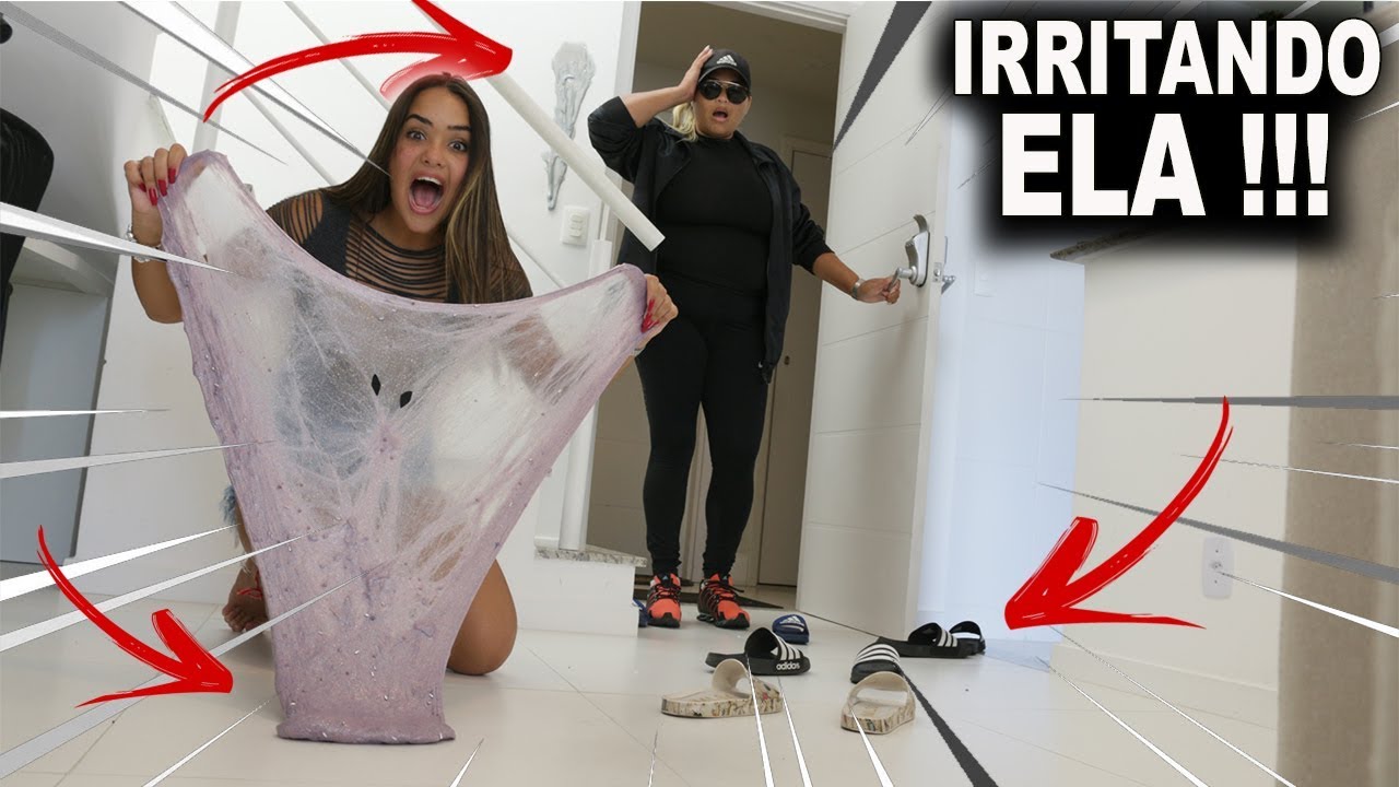 UM DIA INTEIRO IRRITANDO MINHA MÃE - SLIME E BAGUNÇA PELA CASA TODA!