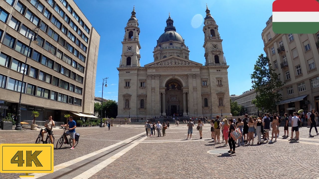 Budapest, Hungary (Parliament Building to St. Stephen's Basilica) | Spring【4K】