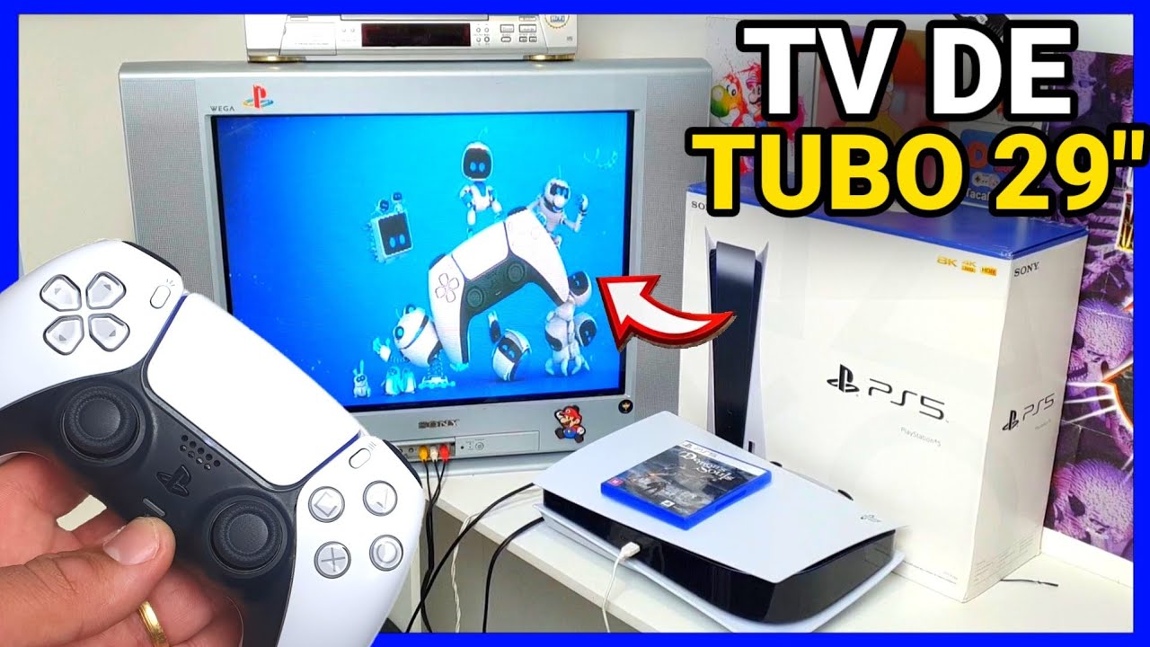 LIGUEI o PLAYSTATION 5 na TV de TUBO e OLHA NO QUE DEU (PS5)