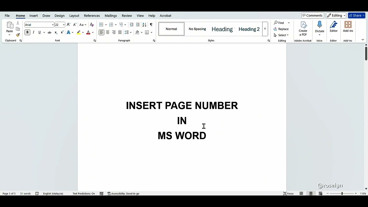 How to Insert Page Numbers on Specific Pages in Word