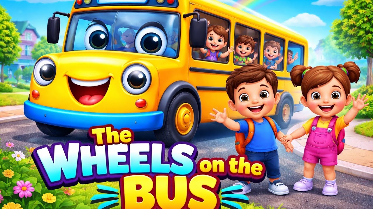 The Wheels on the Bus Go Round and Round 🚍 | Nursery Rhyme for Kids | 3D Animation Song