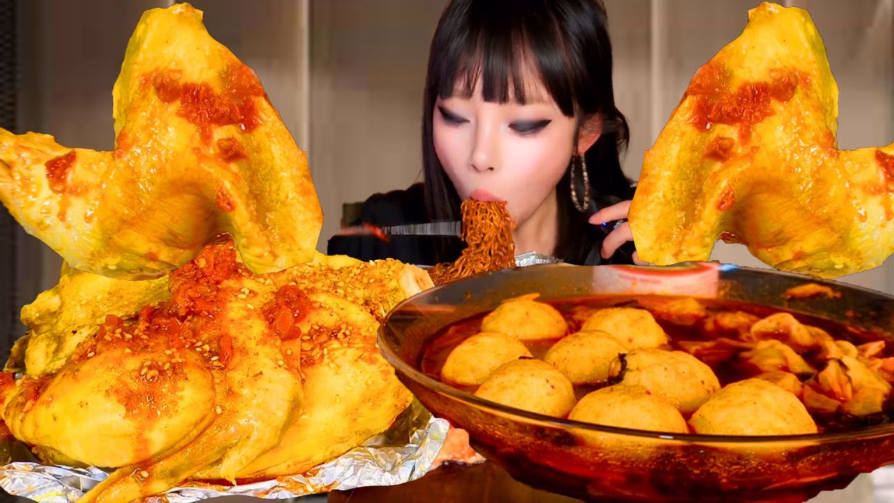 Roasted Chicken | Juicy Fish Balls and Meat Dumplings in Chili Oil