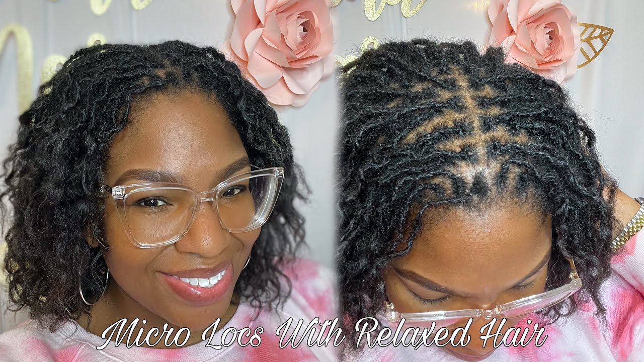 Micro Locs With Relaxed Hair