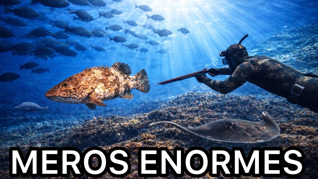 PESCA submarina entre MEROS ENORMES en AUSTRALIA I peces  GRANDES con arp&oacute;n 