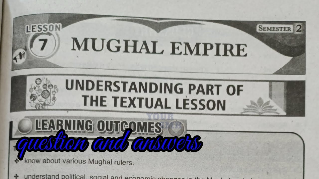 7th class social studies 7th lesson Mughal Empire question and answers material new syllabus